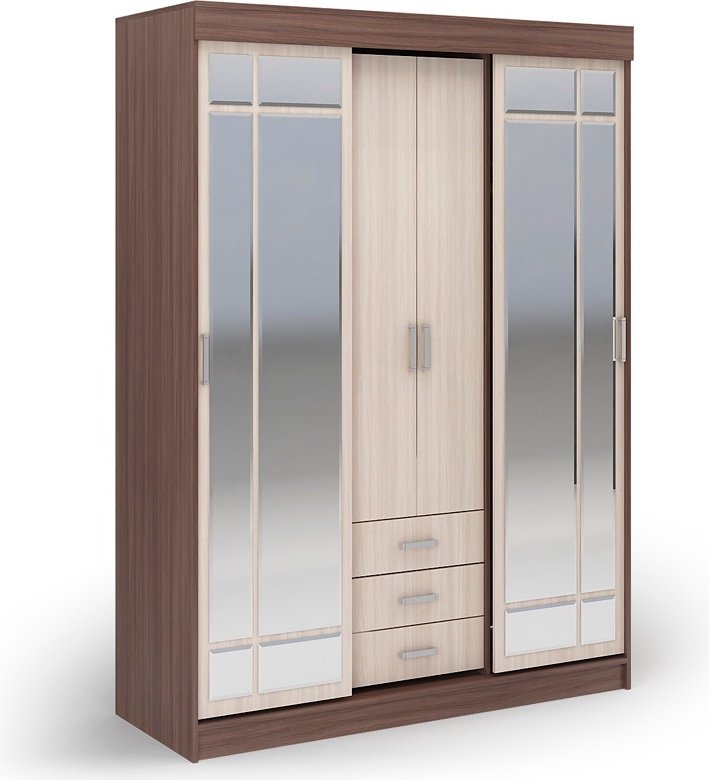 Шкаф-купе DOMA LIDERs1К 4865132, 170x210х58 см, бежевый, светло-коричневый купить,NaN