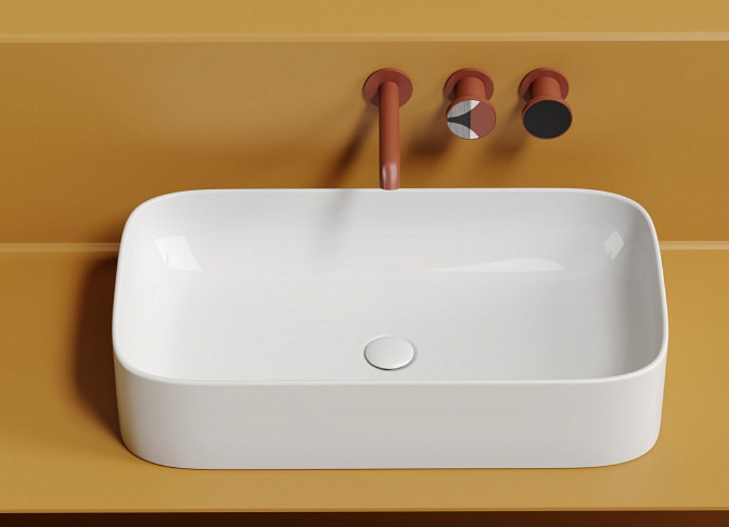 Раковина Ceramicanova Element CN6054 накладная прямоугольная 70, санфарфор