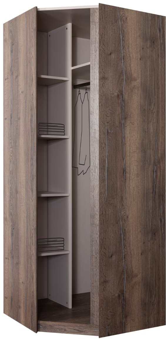 Шкаф угловой DOMA Шкаф угловой ROULI-M 54215, 92x230х92 см, бежевый, коричневый купить,NaN