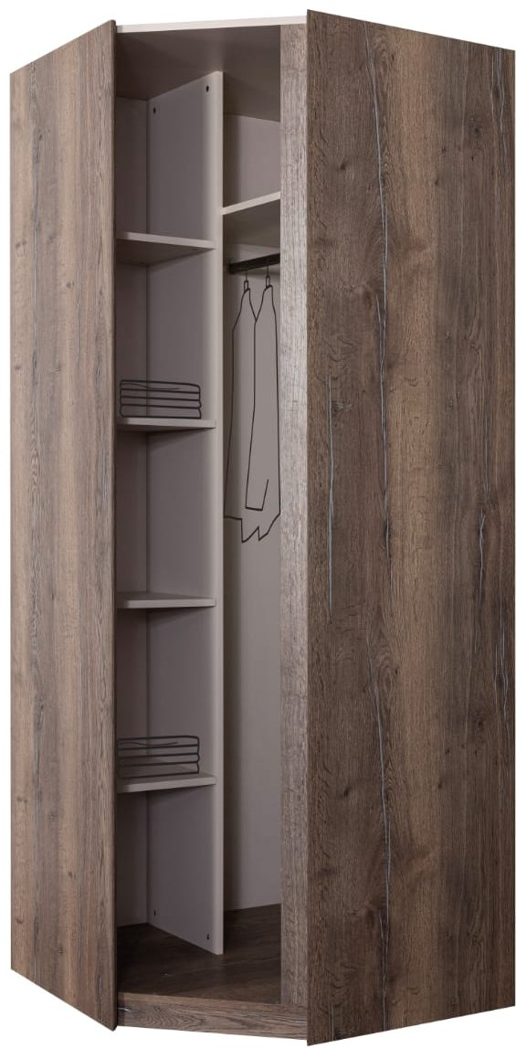 Шкаф угловой DOMA Шкаф угловой ROULI-M 54215, 92x230х92 см, бежевый, коричневый купить,NaN
