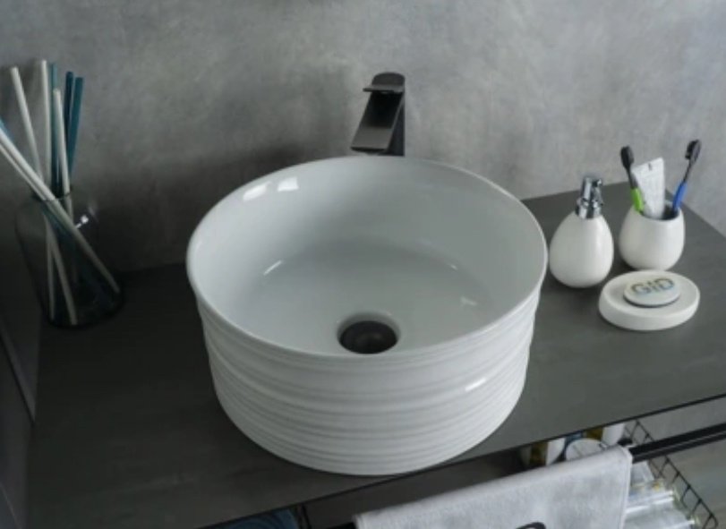 Раковина GID-ceramic W969 накладная круглая 41, керамика