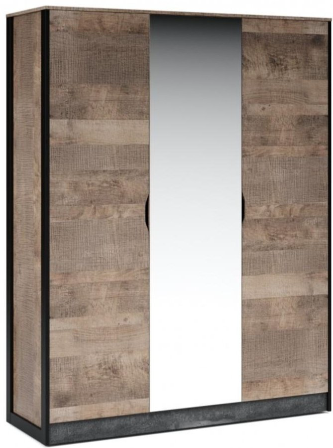 Распашной шкаф DOMA Распашной шкаф LOFT STOK-3Д-161, 161x207х56 см, черный, коричневый купить,NaN