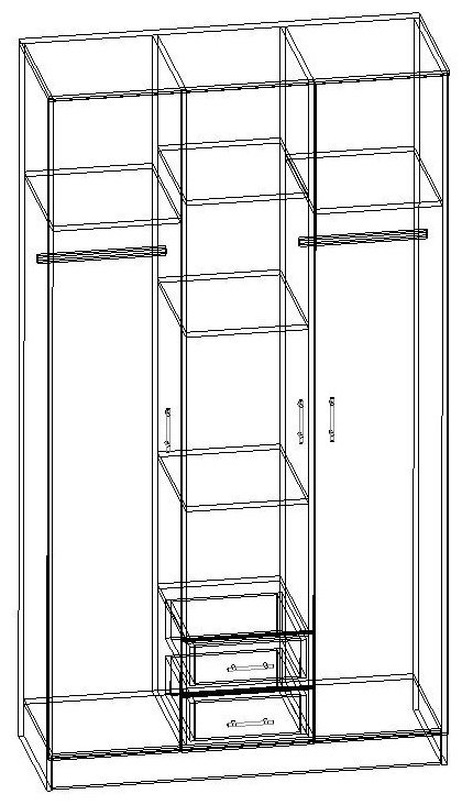 Распашной шкаф DOMA TRIOLITE 1200 84651, 120x220х49.6 см, бежевый, светло-коричневый купить,NaN