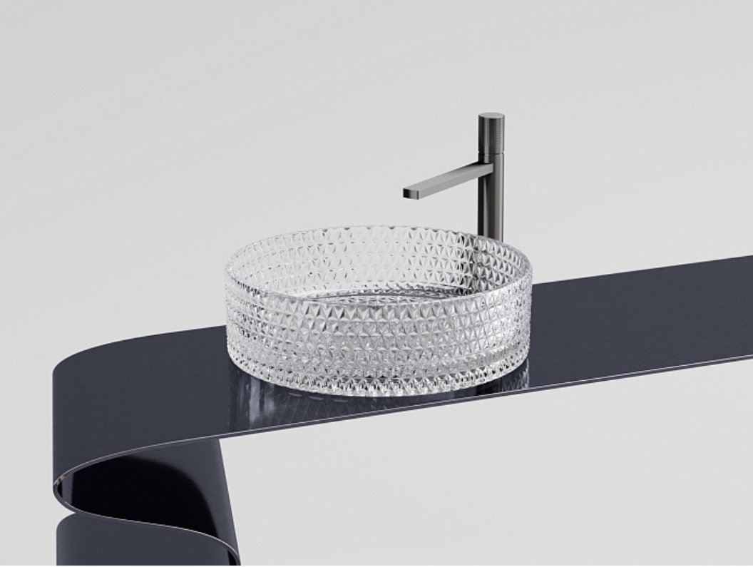 Раковина Ceramicanova Cristal CN6062 накладная круглая 36, стекло