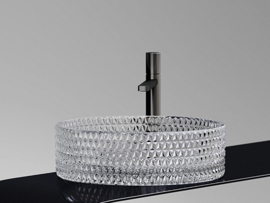 Раковина Ceramicanova Cristal CN6062 накладная круглая 36, стекло купить,346400