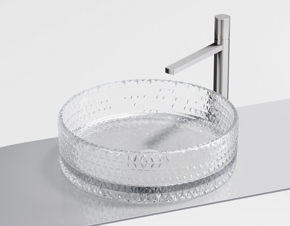 Раковина Ceramicanova Cristal CN6062 накладная круглая 36, стекло