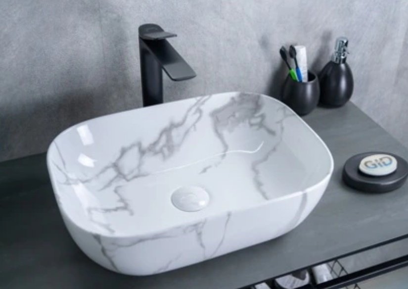 Раковина GID-ceramic Mnc333C накладная овальная 46, керамика