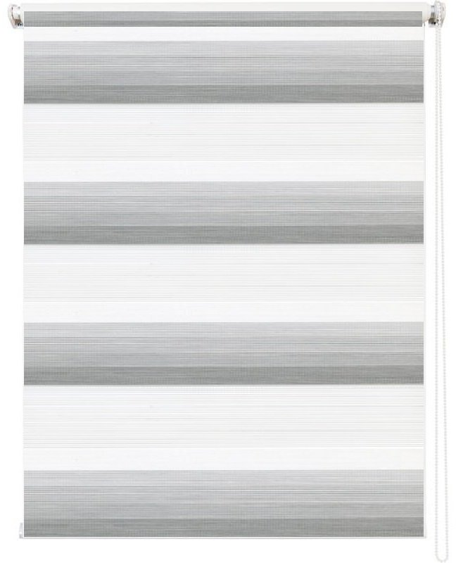 Ролл-шторы Премьер День-Ночь Степ белый, серый 60 см купить,NaN