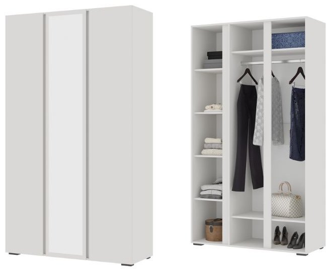 Распашной шкаф DOMA HEL-120, 120x210х46 см, белый купить,NaN