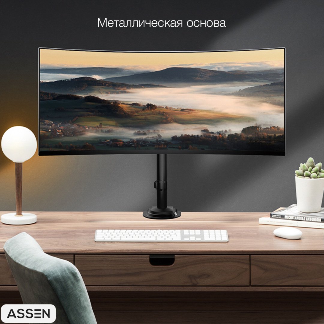 Крепление для монитора ASSEN NB H100 черный, серый купить,NaN