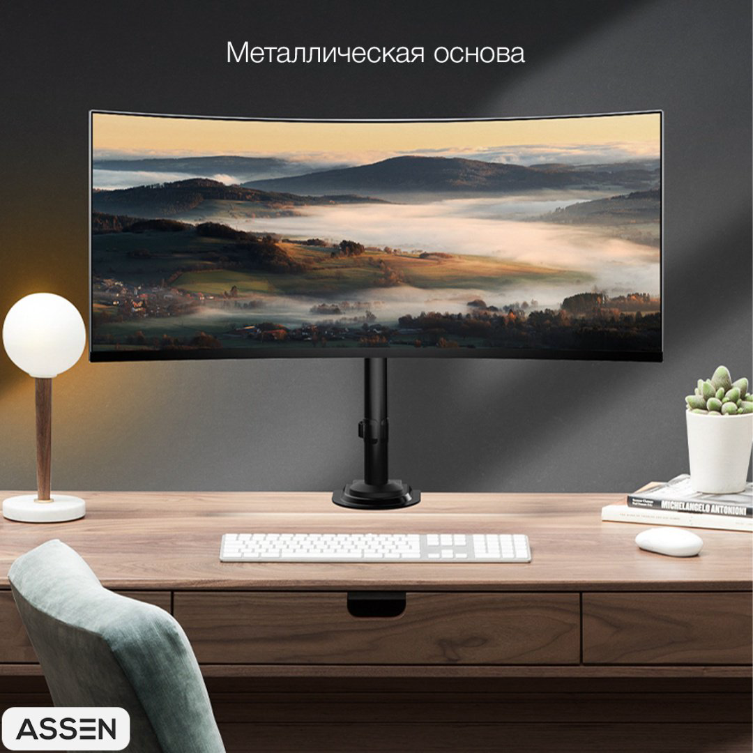Крепление для монитора ASSEN NB H100 черный, серый купить,NaN