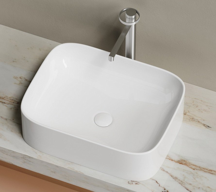 Раковина Ceramicanova CN6052 накладная прямоугольная 50, санфарфор