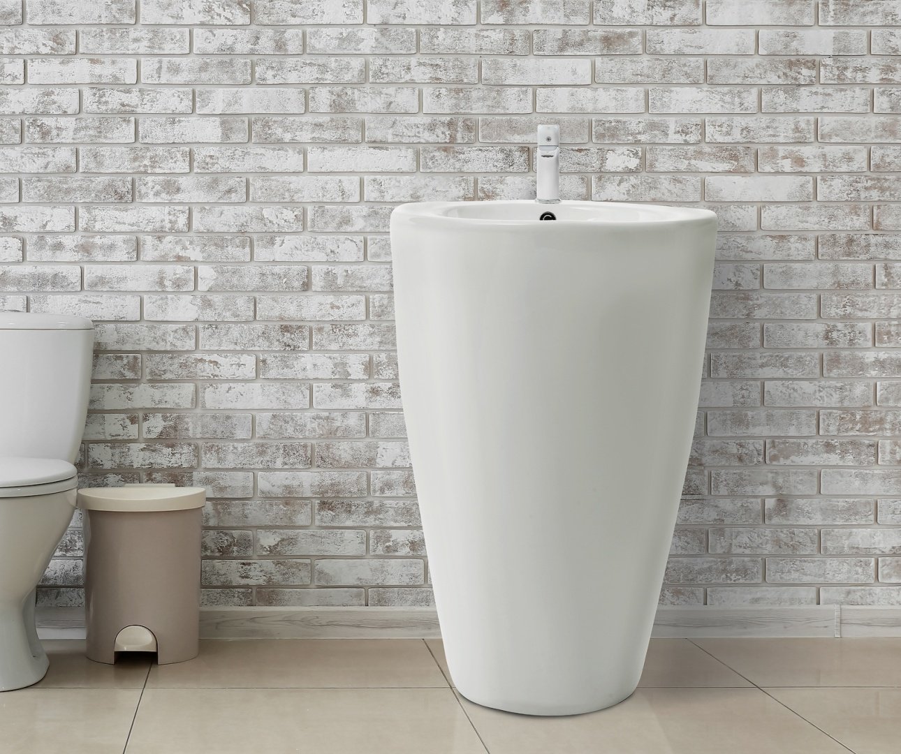 Раковина WeltWasser LEERBACH 3838 GL-WT универсальная круглая 38 см, фаянс