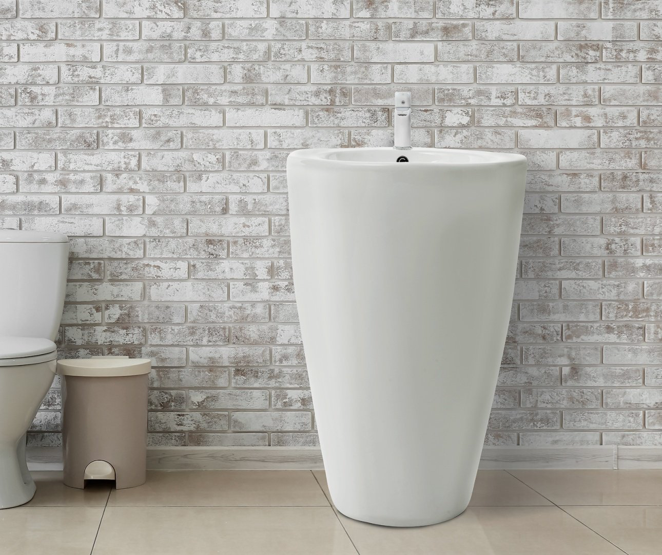 Раковина WeltWasser LEERBACH 3838 GL-WT универсальная круглая 38 см, фаянс купить,126200