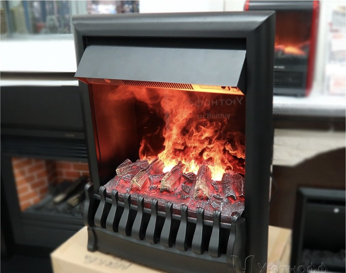 Электрокамин Real Flame встроенный OREGAN-S 3D 621х511х308, обогрев, зеркало/черный купить,1029526