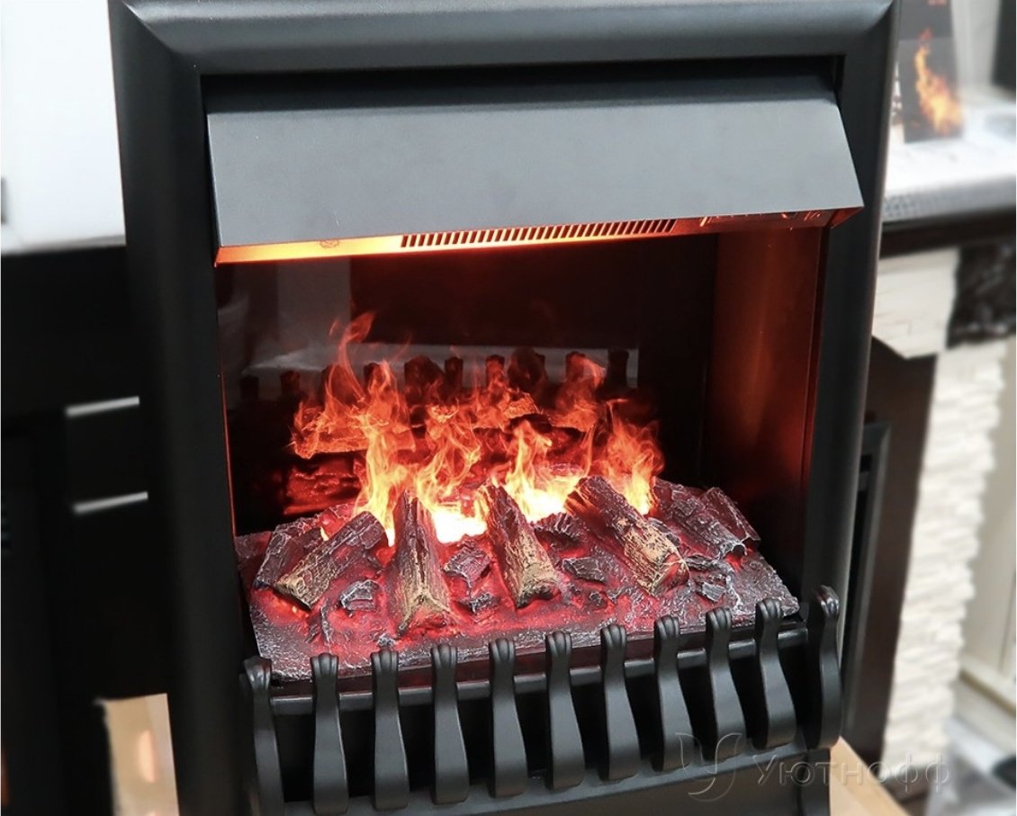 Электрокамин Real Flame встроенный OREGAN-S 3D 621х511х308, обогрев, зеркало/черный