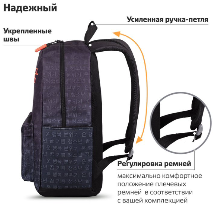 Рюкзак Brauberg полиэстер черный купить,NaN