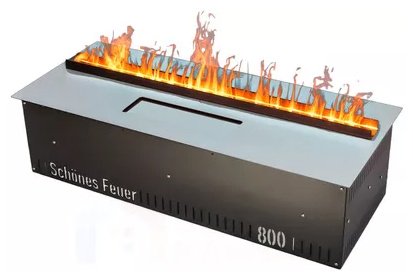 Электрокамин Schones Feuer встроенный 3D FireLine 800 Steel + RGB Flame