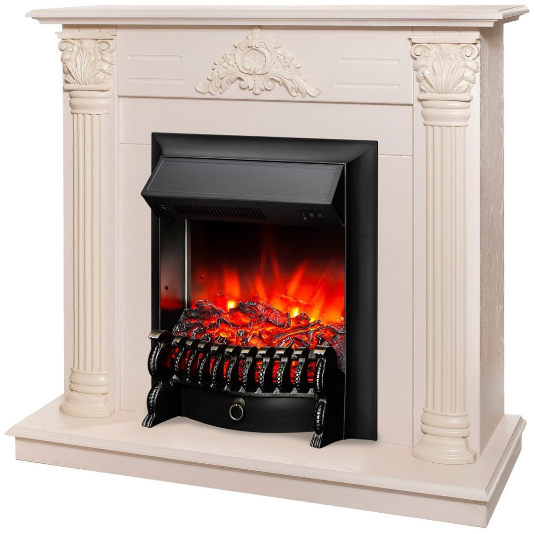 Электрокамин Real Flame напольный Stefania WT-F612 с очагом Fobos Lux Black купить,NaN