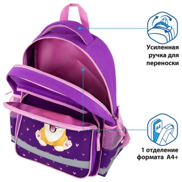 Рюкзак Brauberg полиэстер фиолетовый купить,NaN