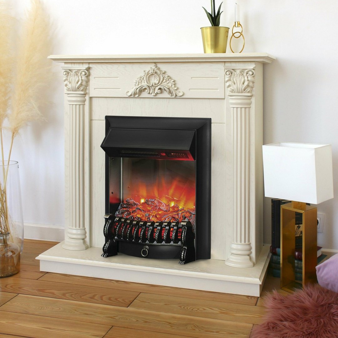 Электрокамин Real Flame напольный Stefania WT-F612 с очагом Fobos Lux Black