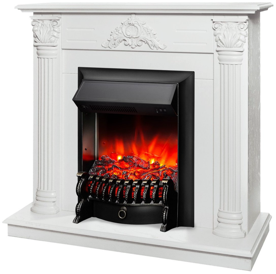 Электрокамин Real Flame напольный Stefania WT-F614 с очагом Fobos Lux Black купить,NaN