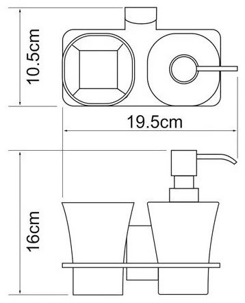 WasserKRAFT стакан Leine К-5089 1 шт, металл, стекло