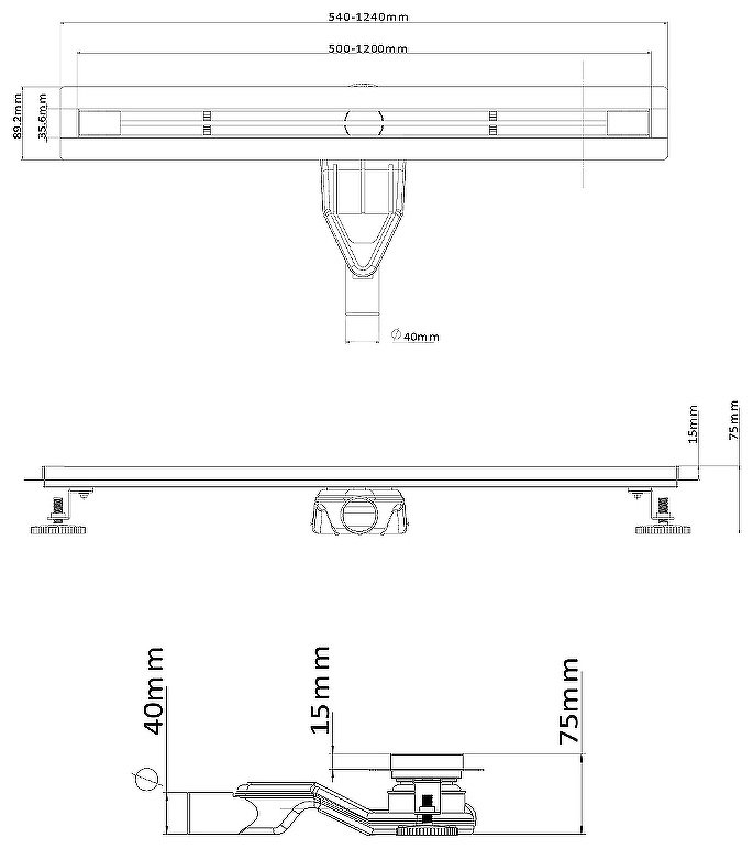ESBANO трап S-SIDE-80MB (84х89 см)