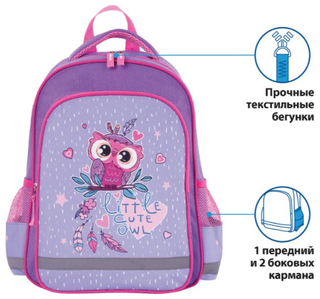 Рюкзак Пифагор полиэстер сиреневый купить,NaN