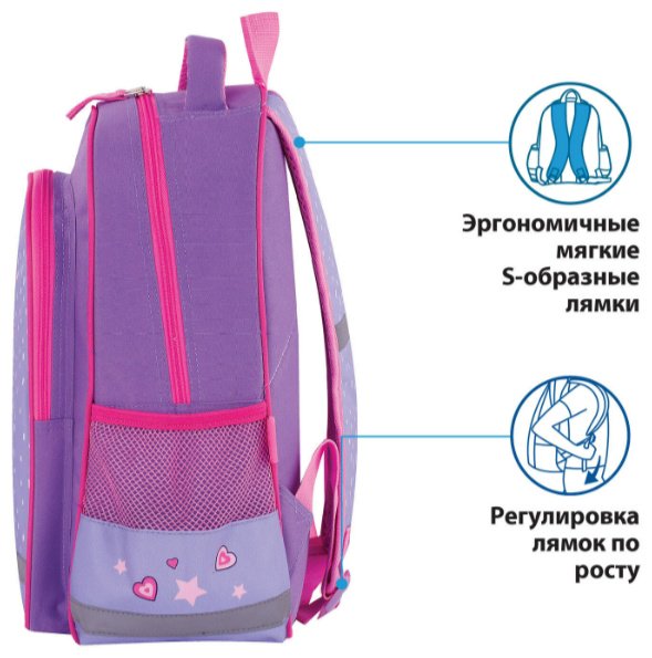 Рюкзак Пифагор полиэстер сиреневый купить,NaN