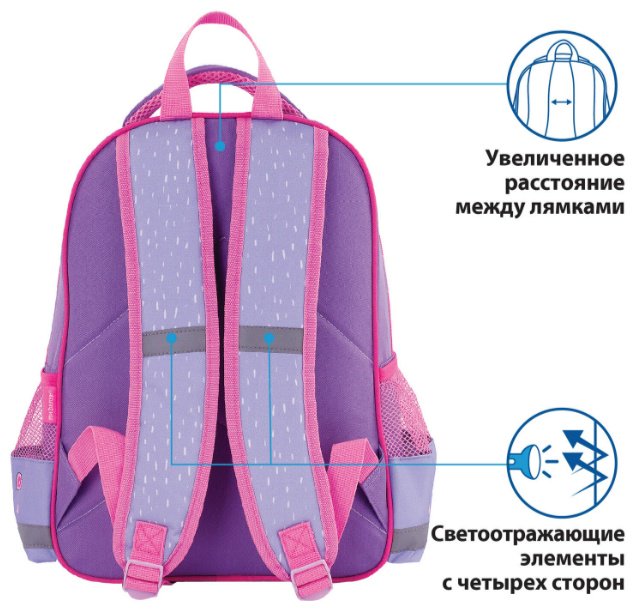 Рюкзак Пифагор полиэстер сиреневый купить,NaN