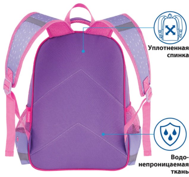 Рюкзак Пифагор полиэстер сиреневый купить,NaN