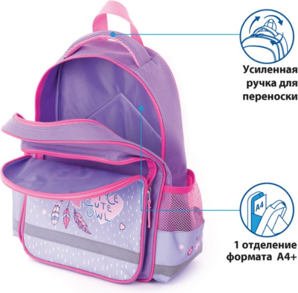 Рюкзак Пифагор полиэстер сиреневый купить,NaN