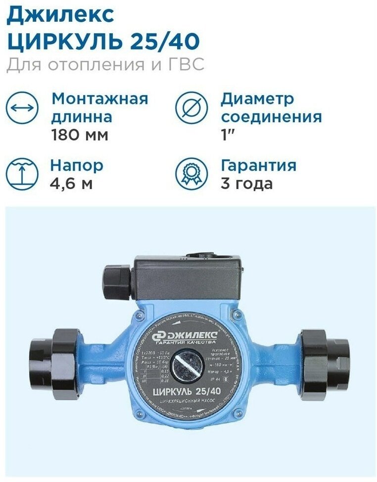 Насос поверхностный циркуляционный ДЖИЛЕКС Циркуль 25/40 купить,NaN