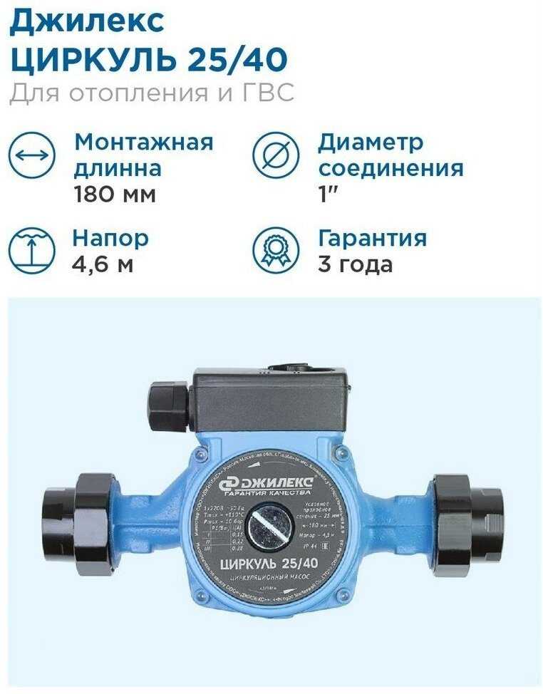 Насос поверхностный циркуляционный ДЖИЛЕКС Циркуль 25/40 купить,NaN