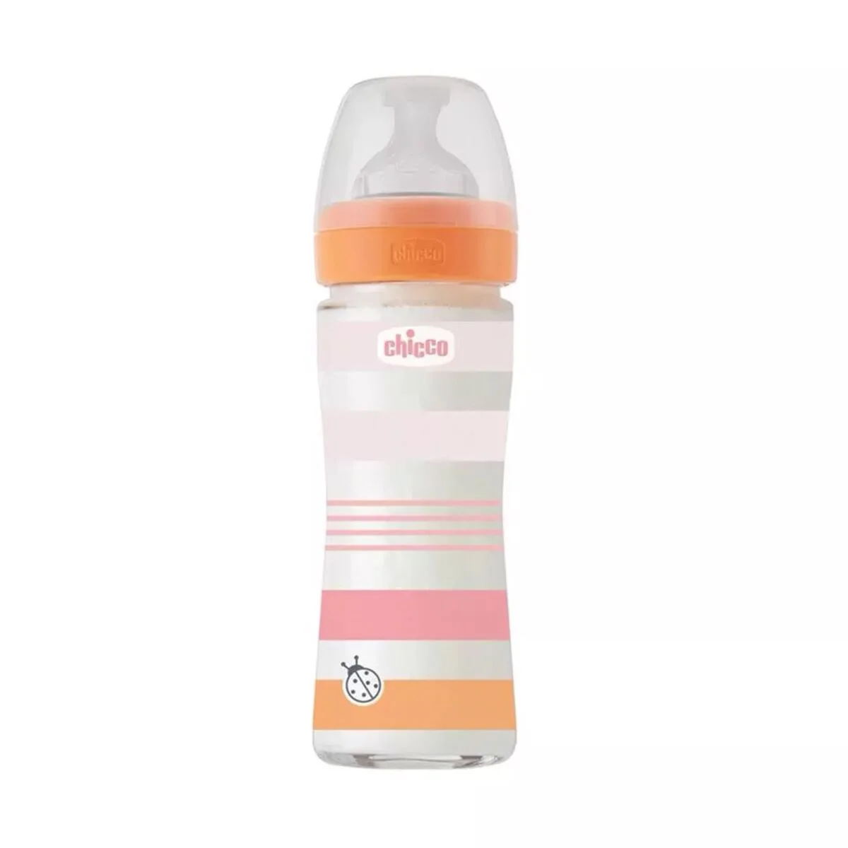 Бутылочка Chicco Wellbeing для кормления  240 мл 2м+ оранжевый купить,NaN