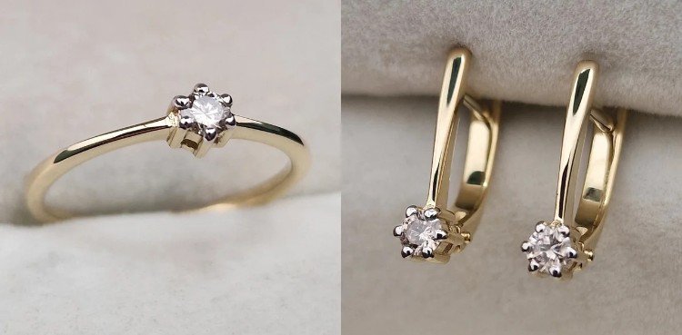 Комплект Deimantas 106089551 15,5р 3,85гр 0,098ct 0,158ct. купить,NaN