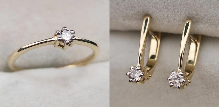 Комплект Deimantas 106089551 15,5р 3,85гр 0,098ct 0,158ct. купить,NaN