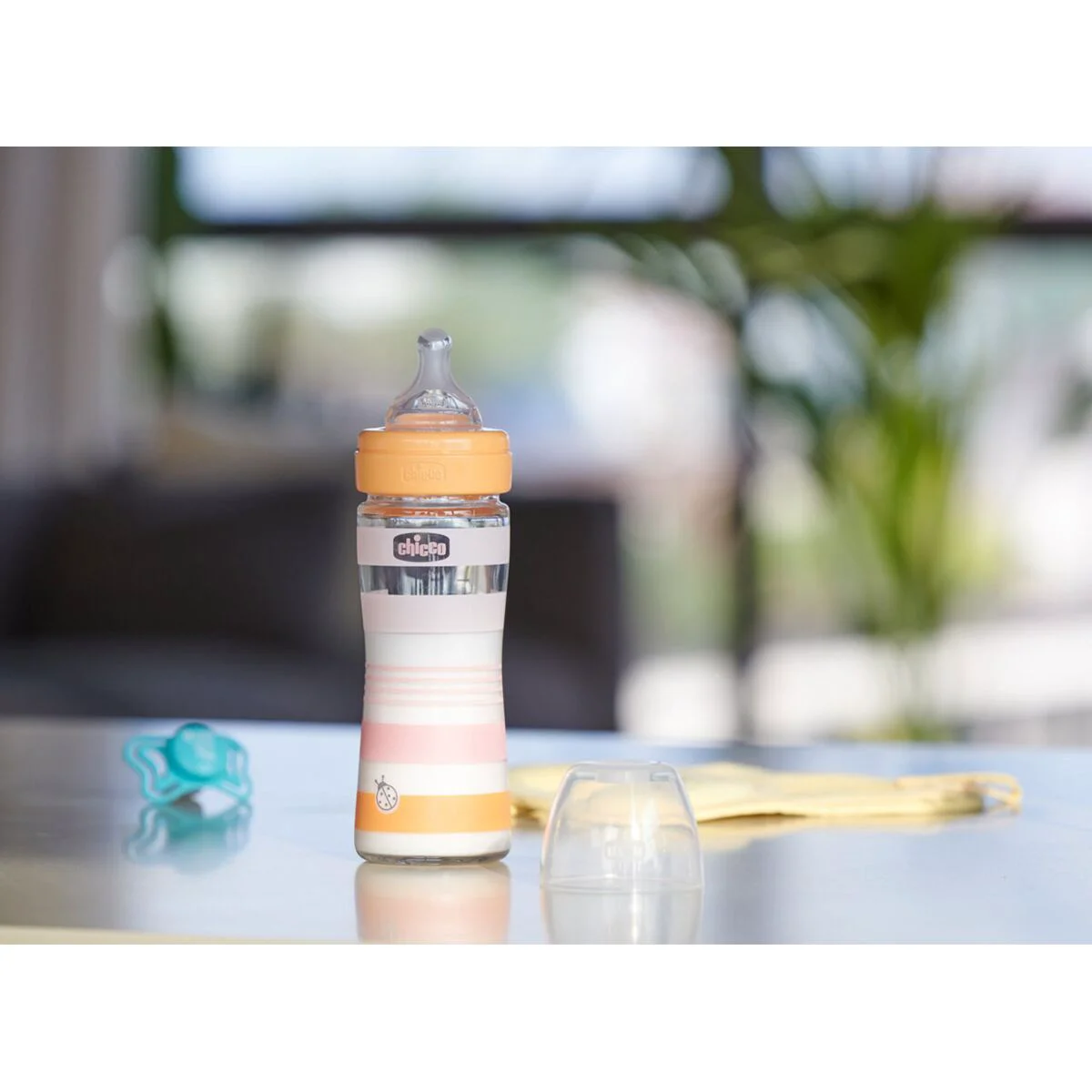 Бутылочка Chicco Wellbeing для кормления  240 мл 2м+ оранжевый купить,NaN