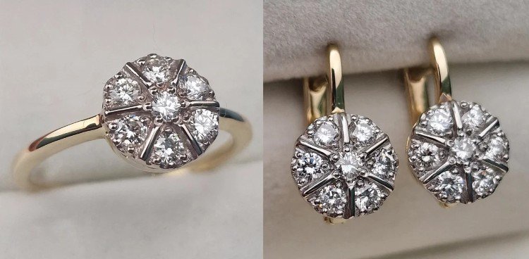 Комплект Deimantas 106089862 18р 5,82гр 0,422ct 0,844ct. купить,NaN