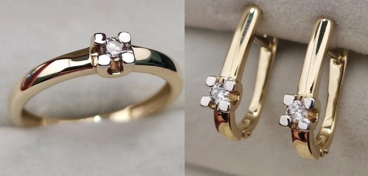 Комплект Deimantas 106206316 16,5р 5,02гр 0,071ct 0,155ct. купить,NaN