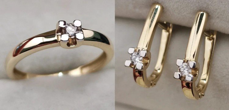 Комплект Deimantas 106206316 16,5р 5,02гр 0,071ct 0,155ct. купить,NaN