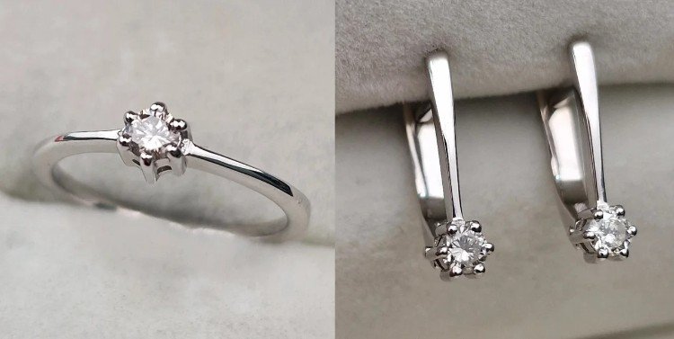 Комплект Deimantas 106089609 15,5р 3,91гр 0,12ct 0,161ct. купить,NaN