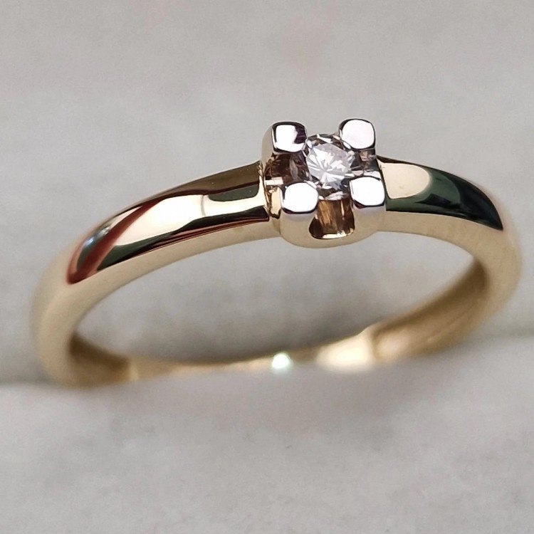 Кольцо Deimantas 106078392 17р 2,19гр 0,12ct. купить,NaN