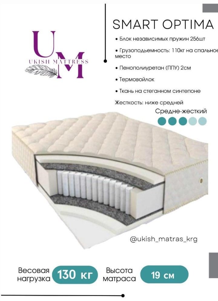 Матрас Smart Optima Ukish, 180x200x19 см - ForteMarket Матрас Smart Optima Ukish, 180x200x19 см купить,1000000