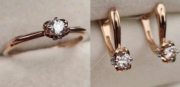 Комплект Deimantas 106206136 18р 3,35гр 0,19ct 0,37ct. купить,NaN