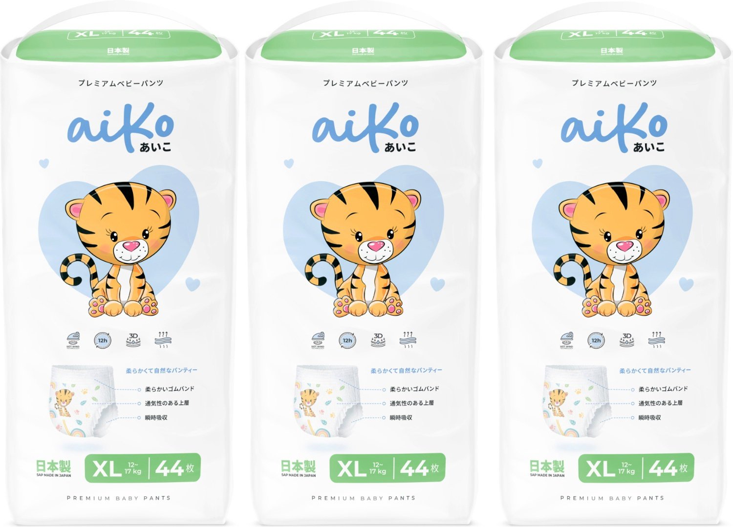 Подгузники-трусики AIKO XL, 132 шт