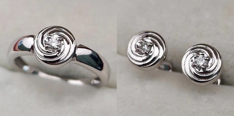 Комплект Deimantas 106089870 16,5р 4,5гр 0,043ct 0,09ct. купить,NaN