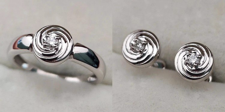 Комплект Deimantas 106089870 16,5р 4,5гр 0,043ct 0,09ct. купить,NaN