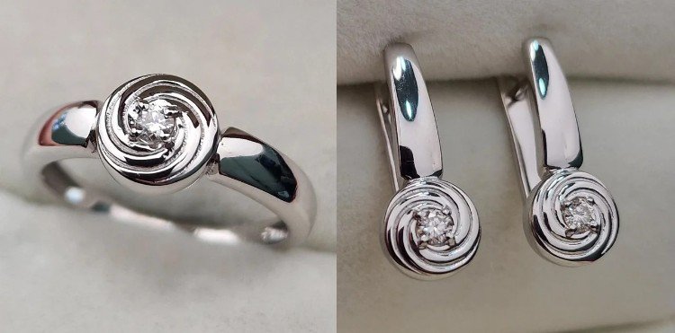 Комплект Deimantas 106089875 16,5р 5,94гр 0,043ct 0,127ct. купить,NaN